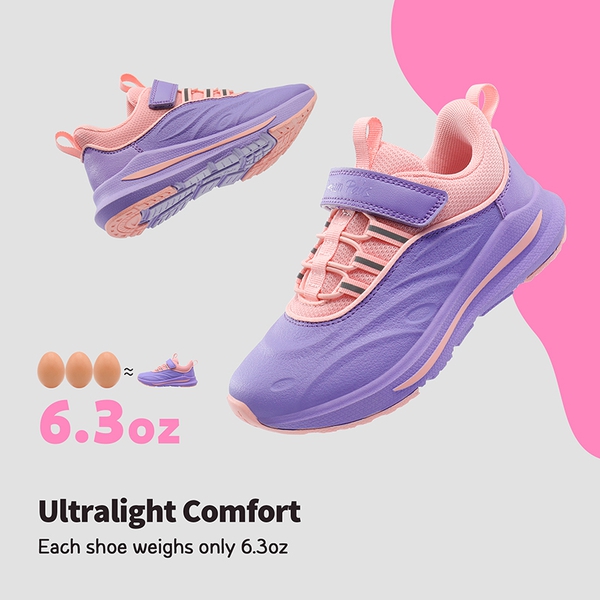 [DuraPlay Flex] Kids Protective High-Density Upper Running Shoes with Reflective Tape - PURPLE PINK - 4